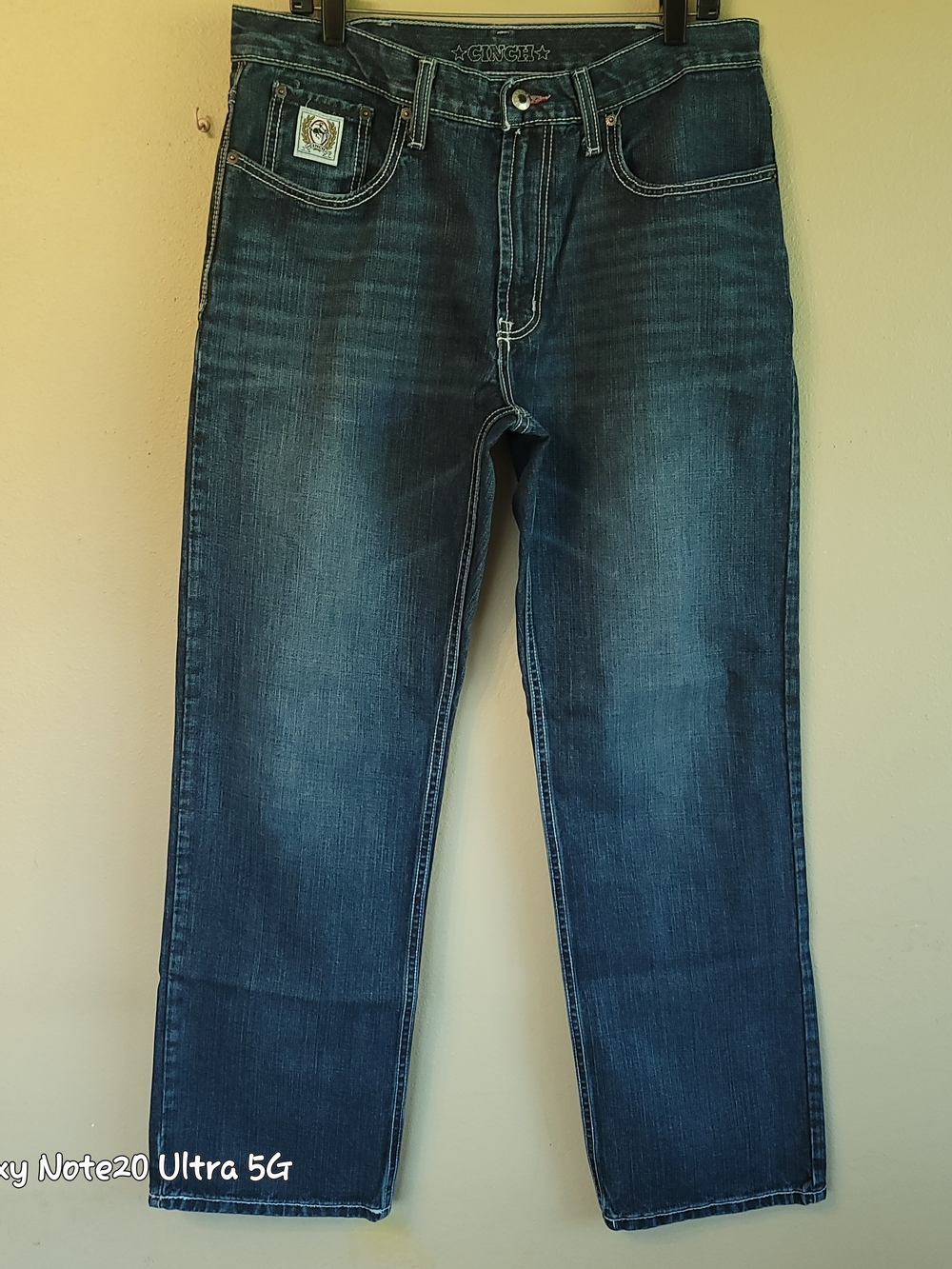Cinch Silver Label Jeans Men's 34x32 Dark Wash Slim Straight EUC MB98034019